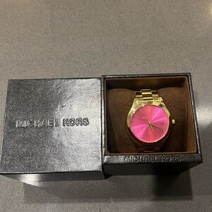 Michael Kors Gold Watch with Pink Face